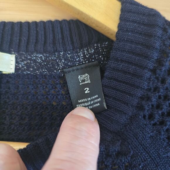 Scotch & Soda Womens Mesh Pullover Sweater Navy Size 2 Nautical Spring Summer - Picture 5 of 9
